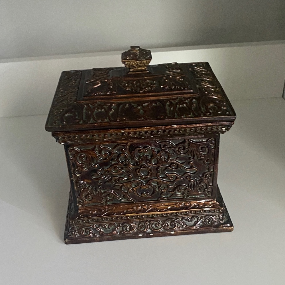 Ornate Brown Decorative Box 6x5